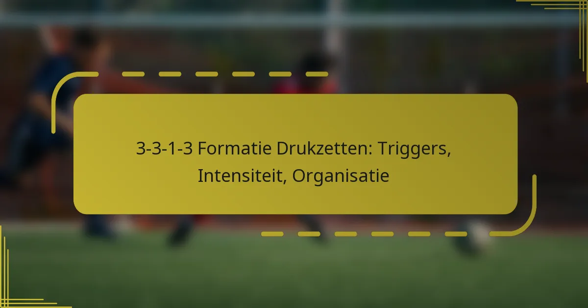 3-3-1-3 Formatie Drukzetten: Triggers, Intensiteit, Organisatie